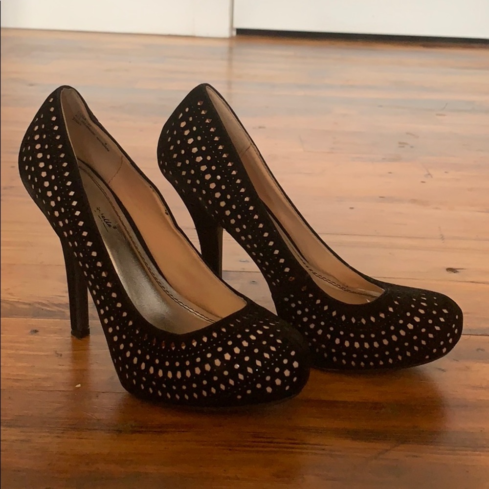 Black & peach Anne Michelle shoes- Sz 8